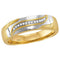 10k 2-tone Gold His & Hers Diamond Cluster Matching Bridal Ring Set - FREE Shipping (US/CA)-Gold & Diamond Trio Sets-5-JadeMoghul Inc.