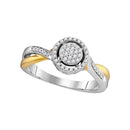 10k 2-tone Gold Women's Diamond Circle Cluster Bridal Ring - FREE Shipping (US/CA)-Gold & Diamond Engagement & Anniversary Rings-5-JadeMoghul Inc.