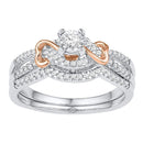 10k 2-tone Gold Women's Diamond Wedding Ring Set - FREE Shipping (US/CA)-Wedding Jewelry-5-JadeMoghul Inc.