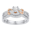 10k 2-tone Gold Women's Diamond Wedding Ring Set - FREE Shipping (US/CA)-Wedding Jewelry-5-JadeMoghul Inc.