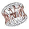 10k 2-tone Rose White Gold Women's Diamond Cocktail Ring - FREE Shipping (US/CA)-Gold & Diamond Fashion Rings-5-JadeMoghul Inc.
