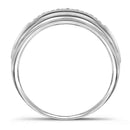 10k 2-tone White Gold Men's Diamond 2 Row Wedding Band - FREE Shipping (US/CA)-Gold & Diamond Men Rings-13-JadeMoghul Inc.
