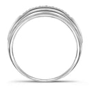 10k 2-tone White Gold Men's Diamond 2 Row Wedding Band - FREE Shipping (US/CA)-Gold & Diamond Men Rings-13-JadeMoghul Inc.