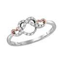 10k 2-tone White Gold Women's Diamond Infinity Heart Ring - FREE Shipping (US/CA)-Rings And Bands-5.5-JadeMoghul Inc.