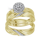 10k Gold Diamond His & Hers Matching Trio Wedding Ring Set - FREE Shipping (US/CA)-Gold & Diamond Trio Sets-5-JadeMoghul Inc.