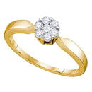 10k Gold Flower Cluster Diamond Women's Bridal Ring - FREE Shipping (US/CA)-Gold & Diamond Engagement & Anniversary Rings-5-JadeMoghul Inc.