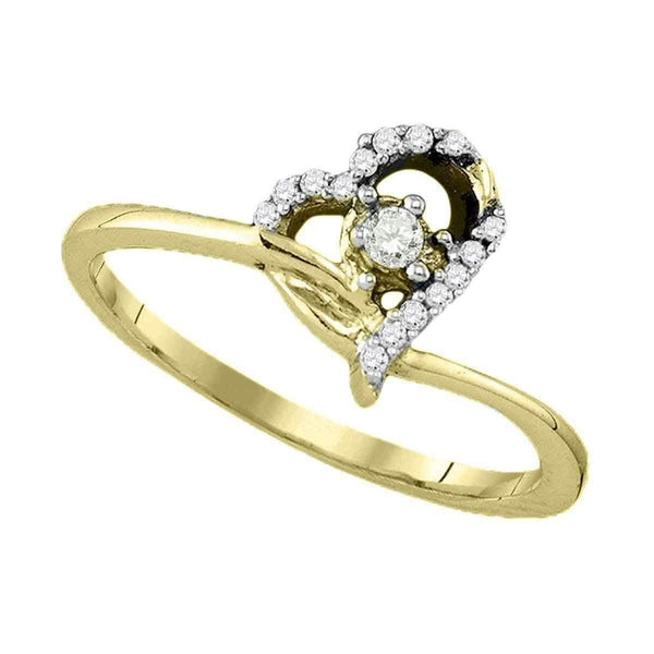 10k Gold Round Diamond Women's Heart Dainty Promise Bridal Ring - FREE Shipping (US/CA)-Gold & Diamond Promise Rings-5-JadeMoghul Inc.