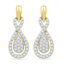 10k Gold Women's Diamond Oval Dangle Screwback Earrings - FREE Shipping (US/CA)-Gold & Diamond Earrings-JadeMoghul Inc.