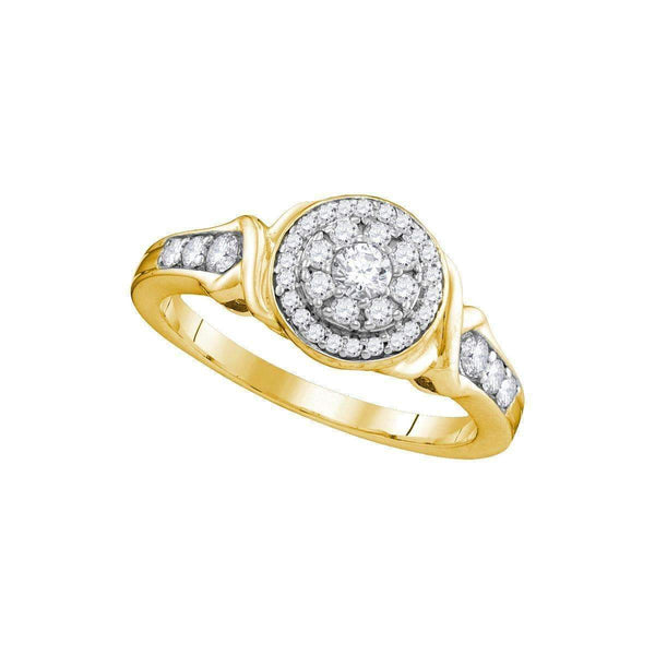 10k Gold Women's Round Diamond Halo Wedding Ring - FREE Shipping (US/CA)-Gold & Diamond Engagement & Anniversary Rings-5-JadeMoghul Inc.