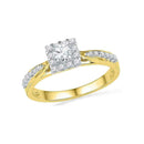 10k Gold Women's Round Diamond Square Halo Bridal Ring - FREE Shipping (US/CA)-Gold & Diamond Engagement & Anniversary Rings-5-JadeMoghul Inc.