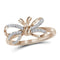 10k Rose Gold Women's Diamond Bow Tie Ring - FREE Shipping (US/CA)-Gold & Diamond Fashion Rings-5-JadeMoghul Inc.
