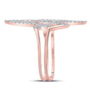 10k Rose Gold Women's Diamond Double Heartbeat Ring - FREE Shipping (US/CA)-Gold & Diamond Fashion Rings-5.5-JadeMoghul Inc.