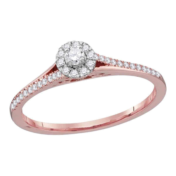 10k Rose Gold Women's Diamond Solitaire Bridal Ring - FREE Shipping (US/CA)-Gold & Diamond Engagement & Anniversary Rings-8.5-JadeMoghul Inc.