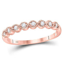 10k Rose Gold Women's Diamond Stackable Ring - FREE Shipping (US/CA)-Gold & Diamond Rings-JadeMoghul Inc.