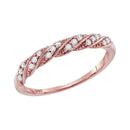 10k Rose Gold Women's Diamond Stripe Stackable Ring - FREE Shipping (US/CA)-Gold & Diamond Rings-5.5-JadeMoghul Inc.