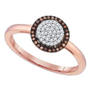 10k Rose Gold Women's Red Diamond Cluster Ring - FREE Shipping (US/CA)-Rings And Bands-5-JadeMoghul Inc.
