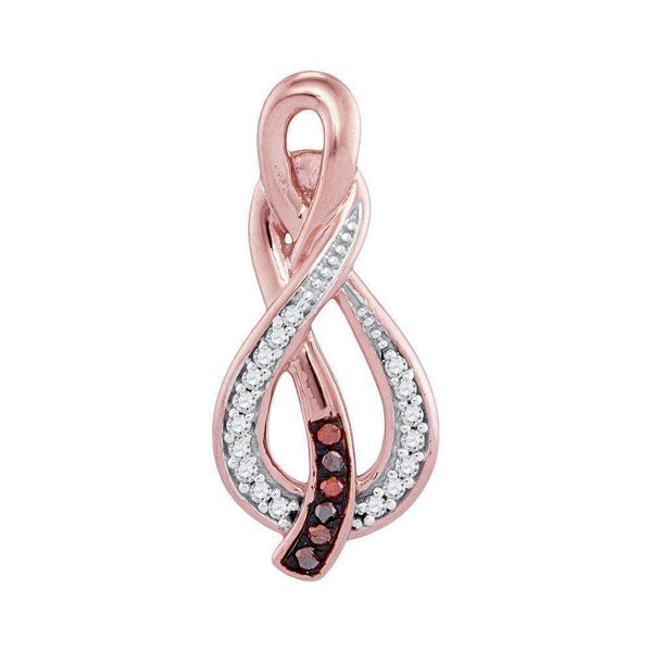 10k Rose Gold Women's Red Diamond Fashion Pendant - FREE Shipping (US/CA)-Pendants And Necklaces-JadeMoghul Inc.
