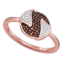 10k Rose Gold Women's Red Diamond Fashion Ring - FREE Shipping (US/CA)-Rings And Bands-6.5-JadeMoghul Inc.