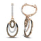 10k Rose Gold Women's Red Diamond Oval Dangle Earrings-Gold & Diamond Earrings-JadeMoghul Inc.