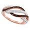 10k Rose Gold Women's Red Diamond Ring - FREE Shipping (US/CA)-Gold & Diamond Bands-9-JadeMoghul Inc.