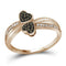 10k Rose Gold Women's Round Cognac-brown Diamond Heart Ring - FREE Shipping (US/CA)-Gold & Diamond Heart Rings-5-JadeMoghul Inc.