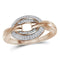 10k Rose Gold Women's Round Diamond Oval Cluster Ring - FREE Shipping (US/CA)-Gold & Diamond Fashion Rings-5-JadeMoghul Inc.