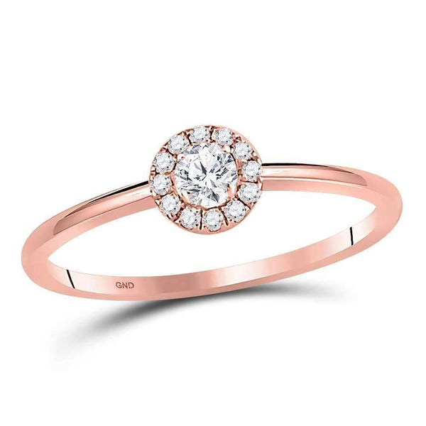 10k Rose Gold Women's Round Diamond Solitaire Bridal Ring-Gold & Diamond Engagement & Anniversary Rings-8.5-JadeMoghul Inc.