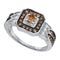 10K White Gold Enhance Cognac Brown Diamond Engagement Ring-Gold & Diamond Fashion Rings-6-JadeMoghul Inc.