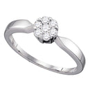 10k White Gold Flower Cluster Diamond Women's Wedding Ring - FREE Shipping (US/CA)-Gold & Diamond Engagement & Anniversary Rings-5-JadeMoghul Inc.