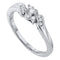 10k White Gold Round Diamond 3-stone Women's Slender Engagement Ring - FREE Shipping (US/CA)-Gold & Diamond Promise Rings-5-JadeMoghul Inc.