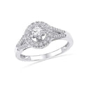 10k White Gold Women's Round Diamond Halo Anniversary Ring - FREE Shipping (US/CA)-Gold & Diamond Engagement & Anniversary Rings-5.5-JadeMoghul Inc.