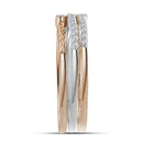 10kt Two-tone White Rose Gold Women's Round Diamond Stackable Bands Set 1-4 Cttw - FREE Shipping (US/CAN)-Gold & Diamond Rings-JadeMoghul Inc.
