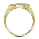 10kt Two-tone Yellow Gold Men's Round Diamond 3-Row Cluster Ring 1/2 Cttw - FREE Shipping (USA/CAN)-Gold & Diamond Men Rings-8-JadeMoghul Inc.