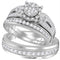 10kt White Gold His & Hers Diamond Bridal Wedding Ring Band Set-Gold & Diamond Wedding Jewelry-8.5-JadeMoghul Inc.