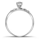 10kt White Gold His & Hers Round Diamond Cluster Matching Bridal Wedding Ring Band Set 1/10 Cttw - FREE Shipping (US/CAN)-Gold & Diamond Trio Sets-5-JadeMoghul Inc.