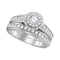 10kt White Gold His & Hers Round Diamond Solitaire Matching Bridal Wedding Ring Band Set 1-5/8 Cttw - FREE Shipping (US/CAN)-Gold & Diamond Trio Sets-5.5-JadeMoghul Inc.