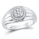 10kt White Gold Men's Diamond Circle Cluster Ring-Gold & Diamond Men Rings-10-JadeMoghul Inc.
