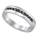 10kt White Gold Men's Round Black Color Enhanced Diamond Wedding Band Ring 1/2 Cttw - FREE Shipping (US/CAN)-Gold & Diamond Wedding Jewelry-8-JadeMoghul Inc.