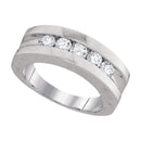 10kt White Gold Mens Round Channel-set Diamond Single Row Wedding Band 1.00 Cttw - FREE Shipping (US/CAN)-Gold & Diamond Wedding Jewelry-8-JadeMoghul Inc.