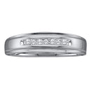 10kt White Gold Men's Round Diamond Channel-set Wedding Anniversary Band Ring 1/12 Cttw - FREE Shipping (US/CAN)-Gold & Diamond Wedding Jewelry-8-JadeMoghul Inc.