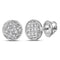 10kt White Gold Mens Round Diamond Circle Cluster Stud Earrings 1-20 Cttw-Gold & Diamond Men Earrings-JadeMoghul Inc.