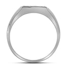 10kt White Gold Mens Round Diamond Diagonal Row Flat Top Fashion Ring 1/12 Cttw - FREE Shipping (US/CAN)-Gold & Diamond Men Rings-8-JadeMoghul Inc.