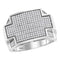 10kt White Gold Men's Round Diamond Rectangle Cluster Ring 7/8 Cttw - FREE Shipping (US/CAN)-Gold & Diamond General-8-JadeMoghul Inc.