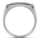 10kt White Gold Men's Round Diamond Square Frame Cluster Ring 1/2 Cttw - FREE Shipping (US/CAN)-Gold & Diamond General-9.5-JadeMoghul Inc.