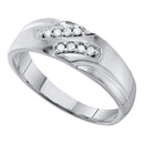10kt White Gold Men's Round Diamond Wedding Band Ring 1/8 Cttw - FREE Shipping (US/CAN)-Wedding Jewelry-9-JadeMoghul Inc.
