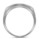10kt White Gold Men's Round Pave-set Diamond Rectangle Cluster Ring 1/3 Cttw - FREE Shipping (US/CAN)-Gold & Diamond Men Rings-8-JadeMoghul Inc.