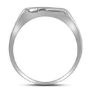 10kt White Gold Men's Round Pave-set Diamond Triple Row Cluster Ring 1/2 Cttw - FREE Shipping (US/CAN)-Gold & Diamond Men Rings-8-JadeMoghul Inc.