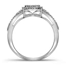 10kt White Gold Womens Diamond Cluster Bridal Wedding Engagement Ring Band Set 3/8 Cttw - FREE Shipping (US/CAN)-Gold & Diamond Wedding Ring Sets-5-JadeMoghul Inc.