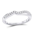 10kt White Gold Women's Diamond Contoured Enhancer Wedding Band 1/8 Cttw-Gold & Diamond Bands-JadeMoghul Inc.