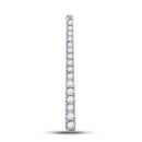 10kt White Gold Women's Diamond Single Row Vertical Bar Pendant 1/5 Cttw-Gold & Diamond Pendants & Necklaces-JadeMoghul Inc.